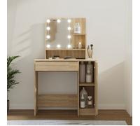 vidaXL Coiffeuse Chêne sonoma avec LED 86,5x35x136 cm