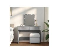 Coiffeuse avec LED gris béton 100x40x130 cm, table de maquillage, coiffeuse de chambre à coucher, coiffeuse avec 848195