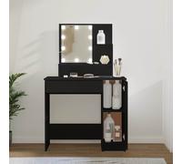 Vidaxl Coiffeuse Avec Led Noir 86,5x35x136 Cm Multicolore