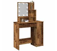 Coiffeuse avec LED Gris Béton 86,5x35x136 cm Table Cosmétique Rangement vidaXL