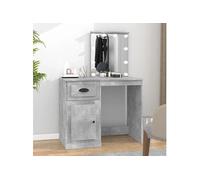 Coiffeuse avec LED gris béton 90x50x132,5 cm bois d'ingénierie816772