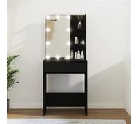Coiffeuse avec LED Noir 60x40x140 cm Noir G
