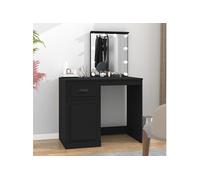 Coiffeuse avec LED noir 90x50x132,5 cm bois d ingénierie