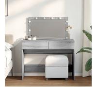 Coiffeuse avec LED sonoma gris 100x40x120 cm
