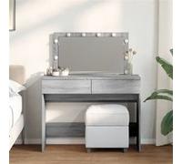 Coiffeuse avec LED sonoma gris 100x40x120 cm sonoma gris G