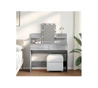 vidaXL Coiffeuse avec LED Sonoma gris 100x40x130 cm