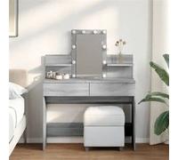 vidaXL Coiffeuse avec LED Sonoma gris 100x40x130 cm
