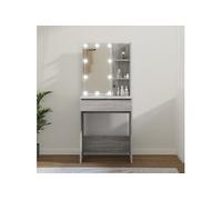 vidaXL Coiffeuse 820443 – Meuble de chambre avec LED, miroir et rangement