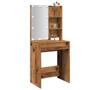 Coiffeuse avec LED Sonoma Gris 60x40x140 cm Table Cosmétique Rangement vidaXL