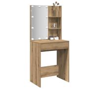 Coiffeuse avec LED Sonoma Gris 60x40x140 cm Table Cosmétique Rangement vidaXL