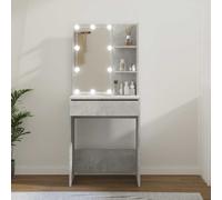 Coiffeuse avec LED Sonoma Gris 60x40x140 cm Table Cosmétique Rangement vidaXL