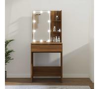 Coiffeuse avec LED Sonoma Gris 60x40x140 cm Table Cosmétique Rangement vidaXL