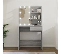 Coiffeuse avec LED Sonoma gris 74,5x40x141 cm sonoma gris G