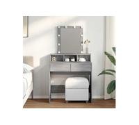 vidaXL Coiffeuse avec LED sonoma gris 80x41x144,5 cm