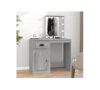 Coiffeuse avec LED sonoma gris 90x50x132,5 cm bois d ingénierie