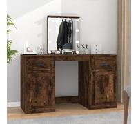 Coiffeuse avec LED Table Cosmétique Bureau de Maquillage Gris Béton vidaXL