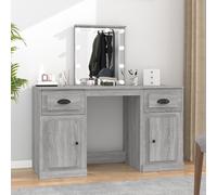 Coiffeuse avec LED Table Cosmétique Bureau de Maquillage Gris Béton vidaXL