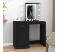 Coiffeuse avec LED Table de Maquillag Chambre Noir Bois d'Ingénierie vidaXL