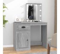 Coiffeuse avec LED Table de Maquillag Chambre Noir Bois d'Ingénierie vidaXL