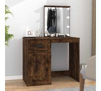 Coiffeuse avec LED Table de Maquillag Chambre Noir Bois d'Ingénierie vidaXL