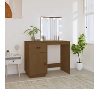 Coiffeuse avec LED Table de Maquillage Chambre Blanc Bois de Pin Massif vidaXL