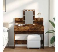 vidaXL Table de maquillage Chêne Artisan avec LED 100x40x130 cm