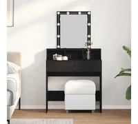 vidaXL Coiffeuse 848178 avec LED et miroir blanc 80x41x144,5 cm
