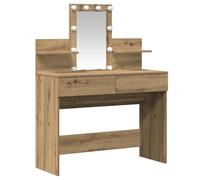 vidaXL Table de maquillage Chêne Artisan avec LED 100x40x130 cm