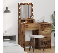 vidaXL Coiffeuse Vieux bois avec LED 50x41x135 cm