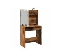 vidaXL Coiffeuse 857021 vieux bois avec LED 74,5x40x141 cm, miroir, marron