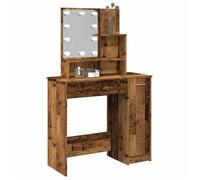 vidaXL Coiffeuse avec LED vieux bois 86,5x35x136 cm