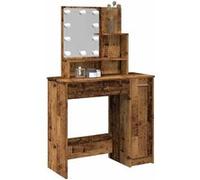 Coiffeuse avec LED vieux bois 86,5x35x136 cm