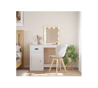 Coiffeuse avec lumières LED blanc 90x42x132,5 cm