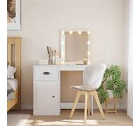 Coiffeuse avec lumières LED blanc 90x42x132,5 cm Blanc G