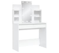Vidaxl Coiffeuse Avec Lumières Led Blanc 96x40x142 Cm Blanc