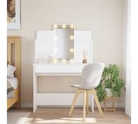 Coiffeuse avec lumières LED blanc 96x40x142 cm