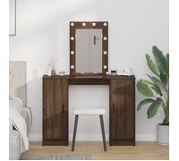 Coiffeuse avec lumières LED Chêne brun 102x33x135 cm