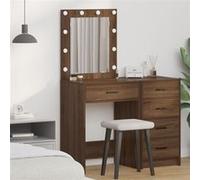 Coiffeuse Vidaxl Avec Lumières Led Chêne Marron 50x41x135 Cm Marron