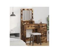 Coiffeuse Vidaxl Avec Lumières Led En Chêne Fumé 50x41x135 Cm