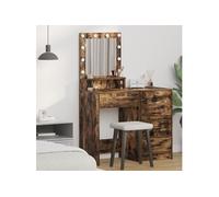 Coiffeuse avec lumières LED en chêne fumé 50x41x135 cm