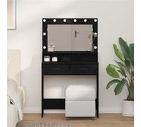 Coiffeuse Vidaxl Avec Lumières Led En Chêne Noir 79x41x135 Cm Noir