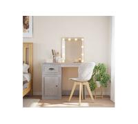 vidaXL Coiffeuse table de maquillage avec lumières LED et rangement pour chambre Blanc
