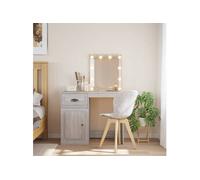 vidaXL Coiffeuse avec lumières LED Sonoma gris 90x42x132,5 cm