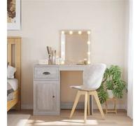 Coiffeuse avec lumières LED sonoma gris 90x42x132,5 cm Gris G