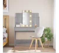 vidaXL Coiffeuse Sonoma gris avec lumières LED 96x40x142 cm