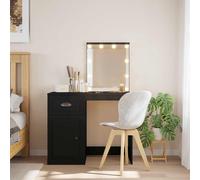 Coiffeuse avec lumières LED noir 90x42x132,5cm