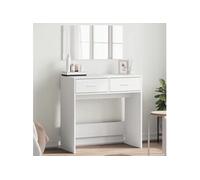 vidaXL Coiffeuse avec miroir 80x39x80 cm Blanc – Table de maquillage et à bijoux