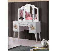 Coiffeuse avec miroir Blanc Unicolore Design moderne Chambre à coucher Rectangulaire