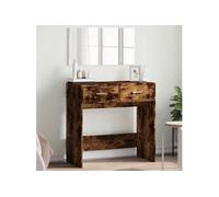 Vidaxl Coiffeuse Avec Miroir Chêne Fumé 80x39x80 Cm