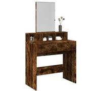 vidaXL Coiffeuse avec Miroir chêne fumé 80x41x144,5 cm, Table de Maquillage, Coiffeuse de Chambre à Coucher, Coiffeuse avec Miroir